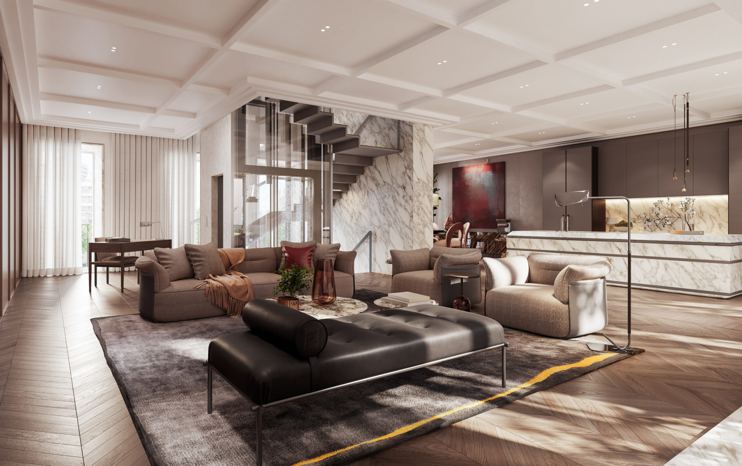Tokyo Private Villa HIROO. Interiors by FENDI Casa